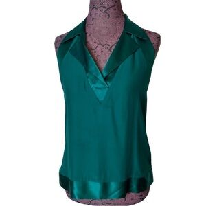 What Goes Around Comes Around Sz S Green Halter Silk Top